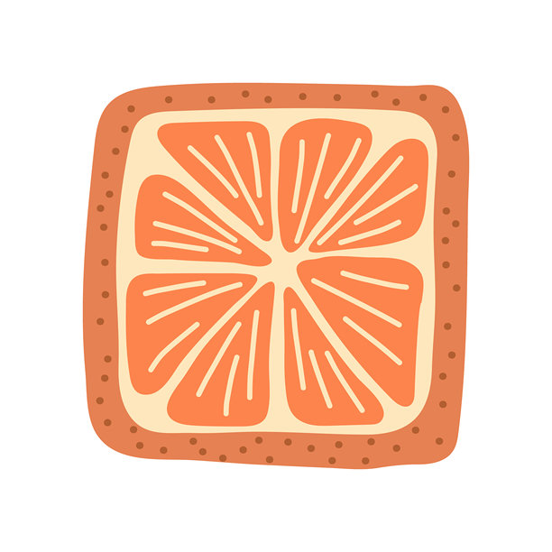 切开的橙子的艺术矢量插图图片下载