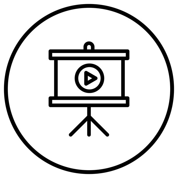 投影幕布矢量图标设计插图图片下载