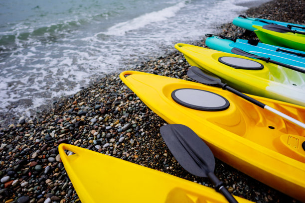 海上的皮划艇和立式划水板。极限运动。休闲。高质量照片图片下载