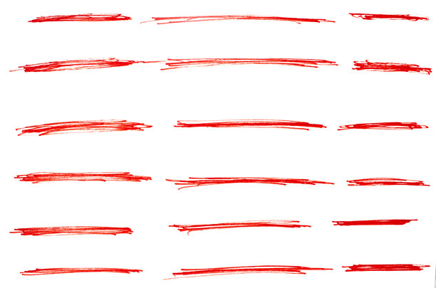 一组红色手绘笔触线条设计元素图片下载