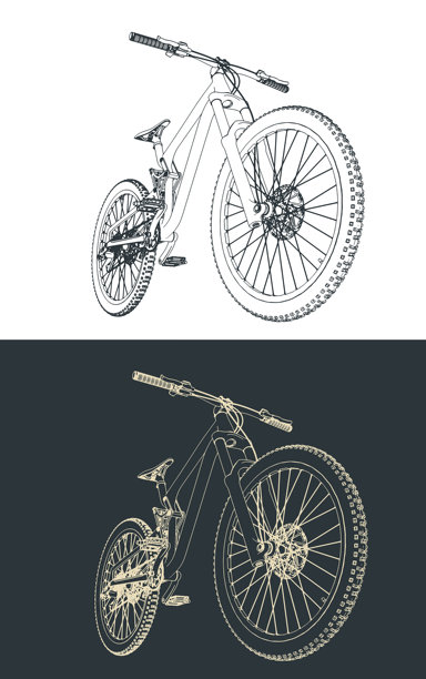 自由骑行山地自行车插图图片下载