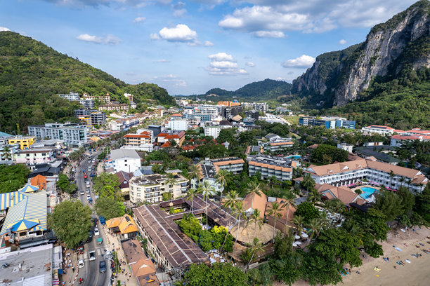 泰国克拉比的奥南海滩，航拍照片图片下载