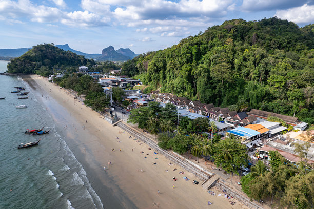 泰国克拉比的奥南海滩，航拍照片图片下载