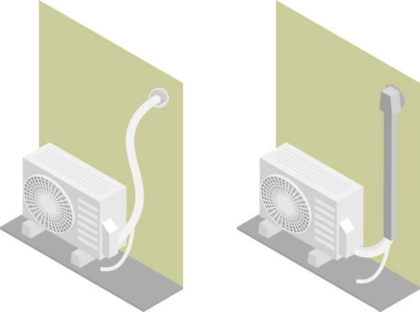 等距空调室外机管道保护罩图像素材集图片下载
