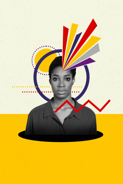 垂直照片拼贴，展示一位漂亮而严肃的印度女孩，身穿部落文化的吉祥物羽毛，背景为涂鸦风格的沙漠阳光。图片下载