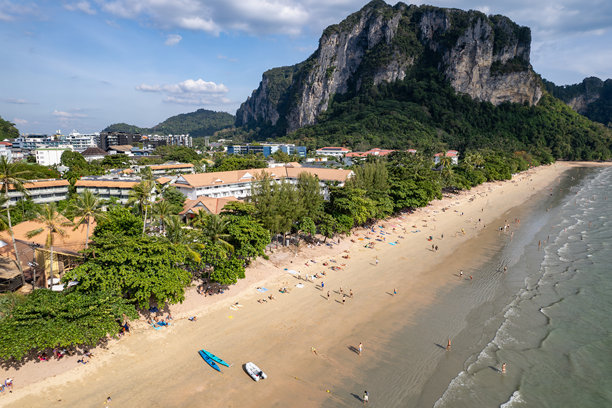 泰国克拉比的奥南海滩，无人机拍摄照片图片下载