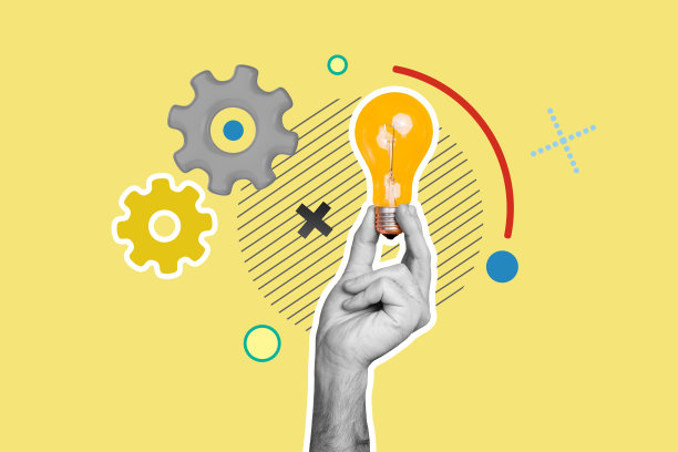 趋势模板草图设计 3D 照片拼贴 专业商业招聘人力资源工作人员 齿轮 手握剪影 创意 灯泡 电力图片下载