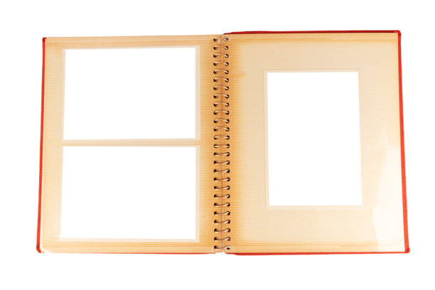 红色复古照片册模型，孤立无背景剪切图片下载