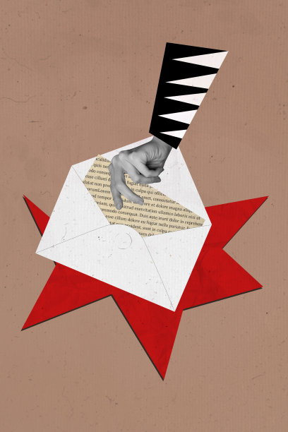 年轻人剪影工作人员手持信封纸张书本的照片拼贴合成图，快速递送文本图片下载