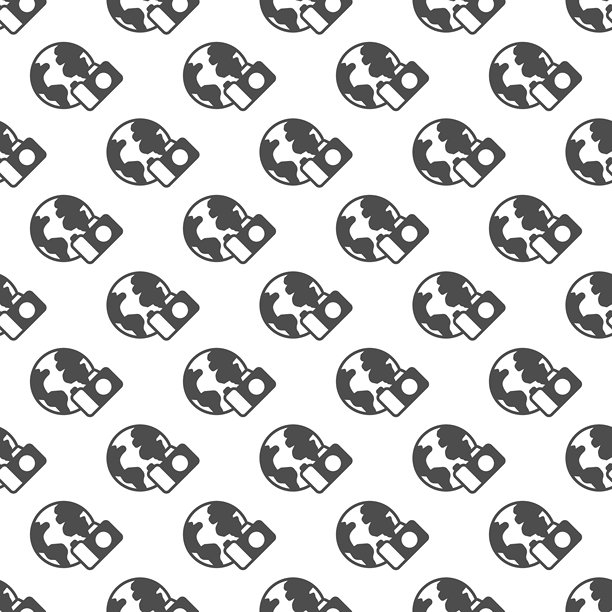 地球与相机的固体无缝图案，生态旅游主题。矢量图形。带有照片相机的世界地球，旅行标志与背景，重复的图标。图片下载