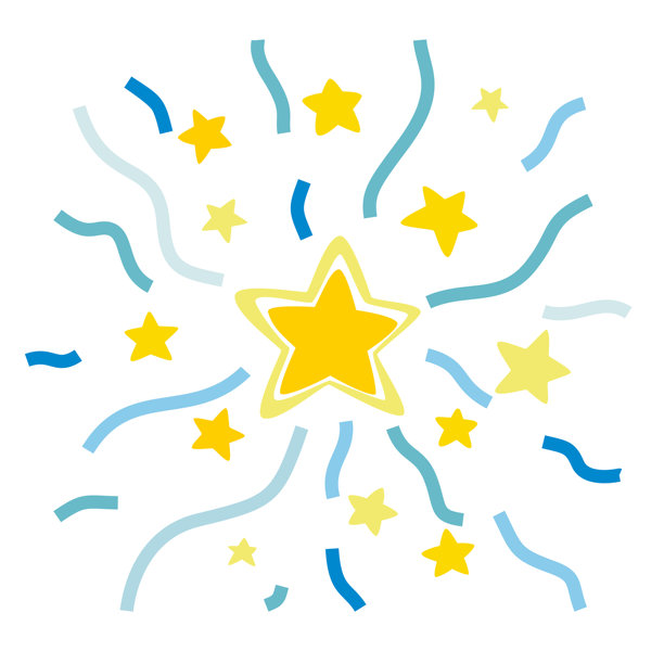 泳池派对涂鸦艺术矢量插图，节日星星，快乐、有趣、色彩缤纷、可爱的设计元素独立展示。生日或狂欢节插图。适用于图形背景的派对装饰套件。图片下载