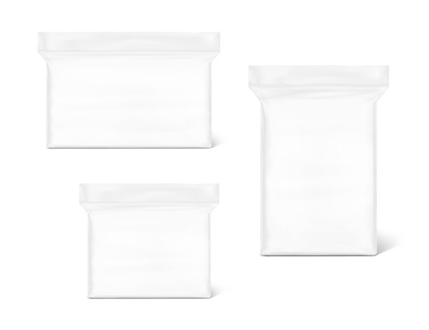 透明包装袋与超大棉垫的模型展示。图片下载