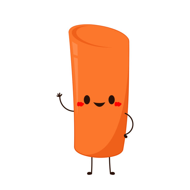 可爱的炒年糕卡通形象。韩国街头美食。简单的香肠矢量标志。炒年糕是韩国美食。图片下载