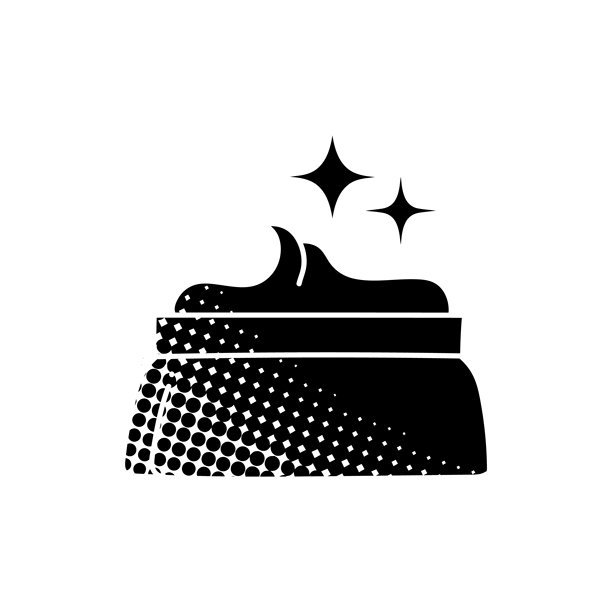 美妆产品图标，美白霜，防晒，皮肤美白，黑色手绘图标，半色调纹理风格图片下载