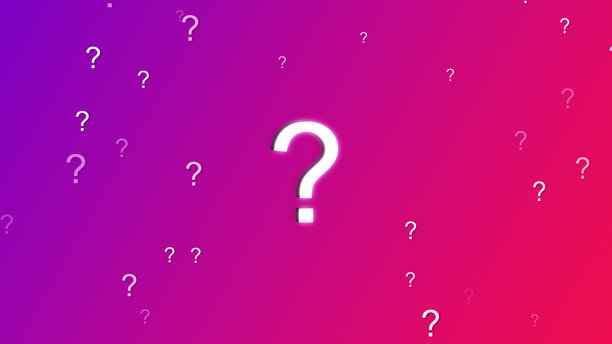 问号粒子缓慢漂浮并与气泡一起在深蓝色背景上渐隐 - 4K库存照片图片下载