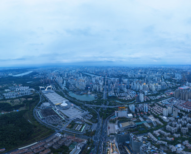 南宁中国夜景全景航拍照片图片下载