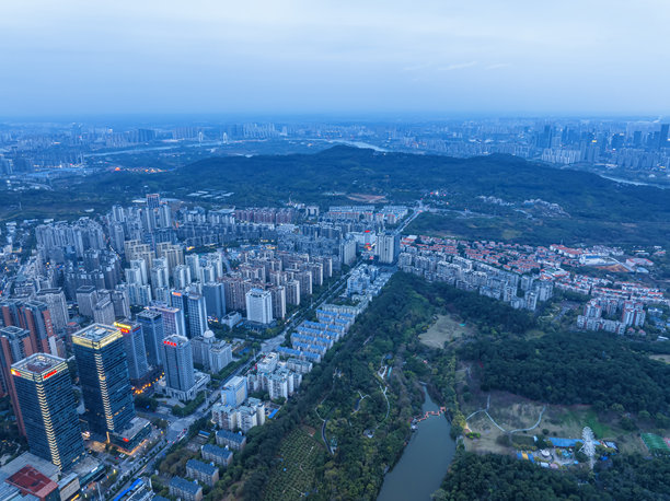 南宁中国夜景全景航拍照片图片下载