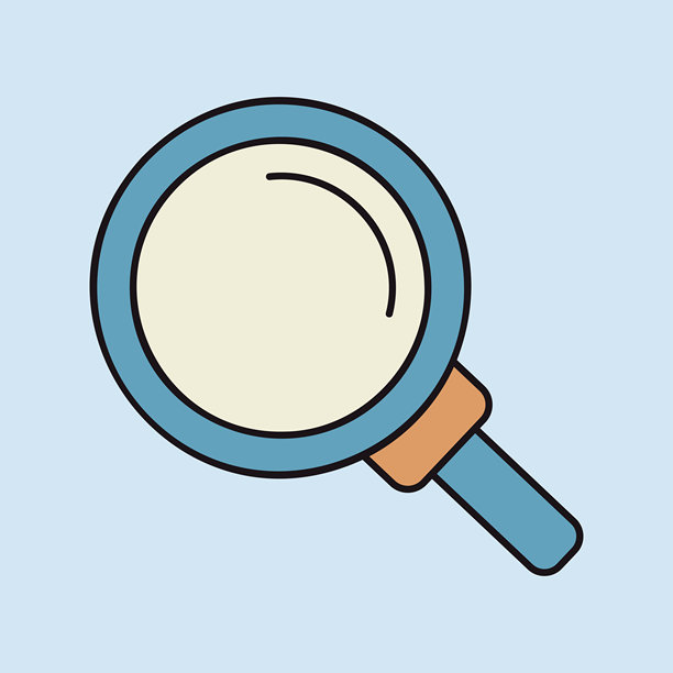 白色背景上的放大镜矢量图标图片下载