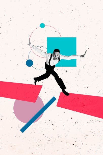 艺术节奏工作室表演者的合成素描设计艺术作品照片拼贴，展现了绅士在舞台上优雅灵活的舞蹈与微笑。图片下载