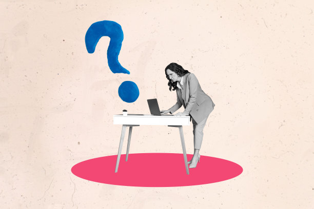 模板草图趋势艺术作品 3D 照片拼贴，年长女性站在桌子旁思考，提问类型的笔记本电脑，空缺的工作岗位，商业人力资源招聘图片下载