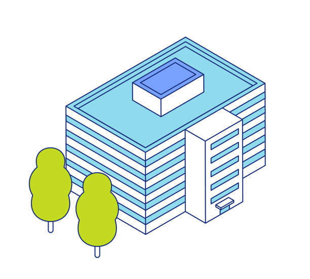 等距办公楼插图。公司、医院和政府办公楼外观的图片。图片下载