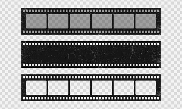 老式复古胶卷视频电影，磨损的复古胶卷用于照片视频拍摄，矢量插图图片下载