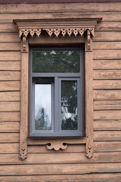 现代塑料窗户以复古风格设计图片下载