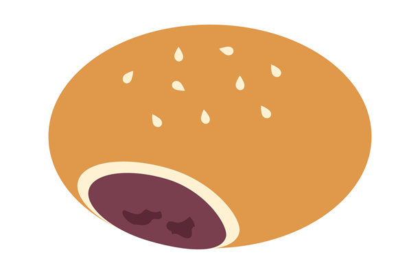 厚实的红豆沙包（安潘）的插图。图片下载