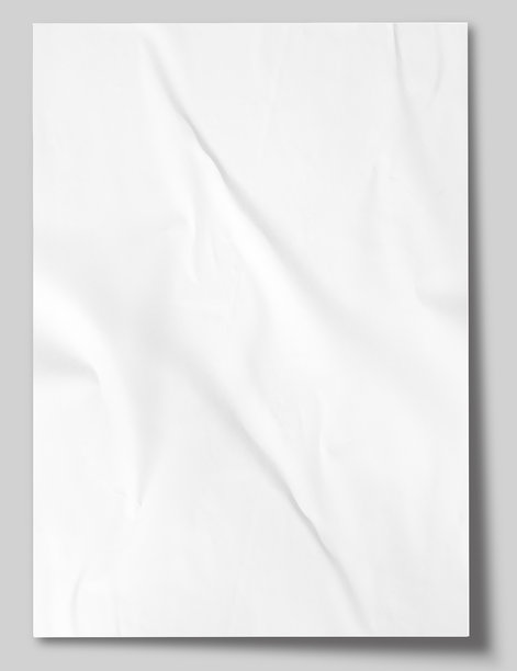 逼真的空白纸张海报模型，带阴影，独立于背景。A4尺寸的皱折宣传单模板，用于展示艺术作品、传单、手册、图片、广告和横幅。图片下载