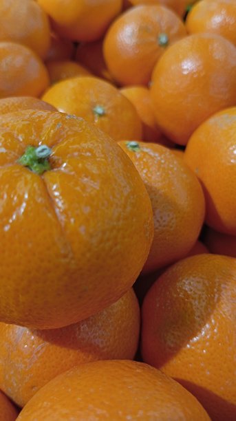 市场上新鲜甜美的黄色橙子特写照片。图片下载