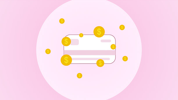 带闪光效果的银行卡扁平图标动画 - 4K库存照片图片下载