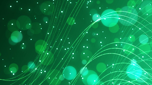 闪光动画绿色背景，3D动画，超高清，4K视频。白色闪耀的尘埃光。散景灯光效果背景。概念：圣诞节、派对、庆祝、生日 - 4K库存照片图片下载