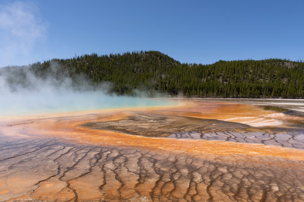 黄石国家公园的大棱镜温泉照片图片下载