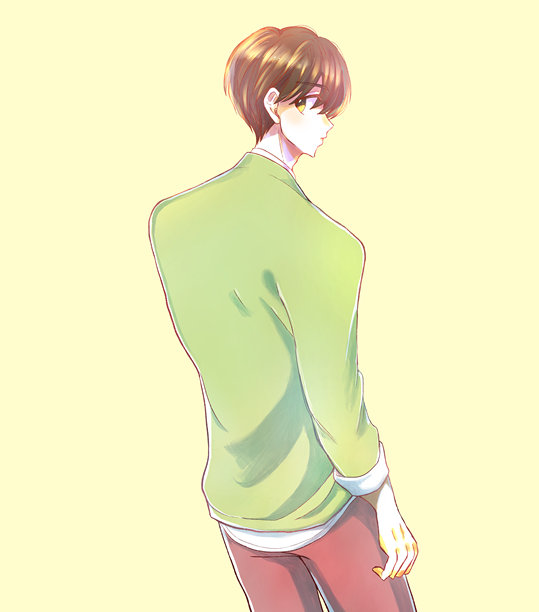 一个站着的男人回头看的插图图片下载