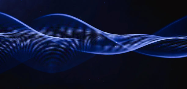 优雅的蓝色波浪纹理与黑色背景，4K Adobe After Effects 照片插图。现代背景的高端设计。图片下载