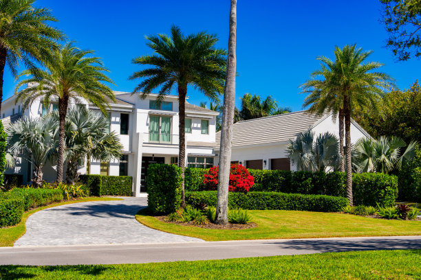 美国佛罗里达州那不勒斯的豪华房地产街景照片图片下载