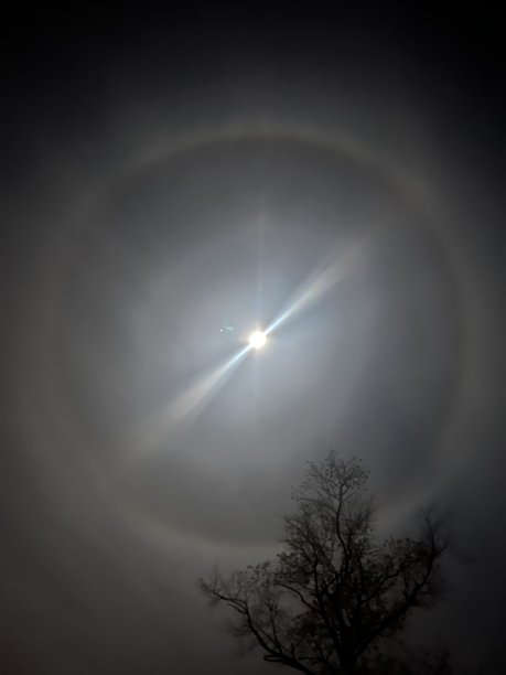 带有镜头光晕和光环的月亮库存照片图片下载