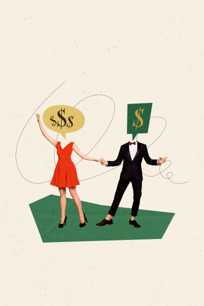 现代照片拼贴，展示两位匿名女孩和男孩的头部，象征资本预算、收入、商业伙伴关系、团队合作与舞蹈。图片下载