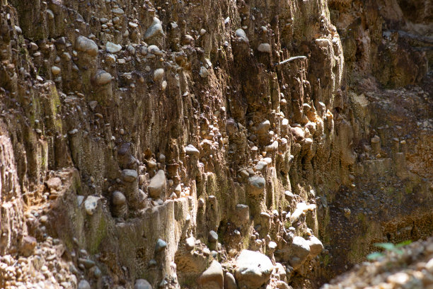 梅旺国家公园的奇观风景——帕乔尔，是由于地壳板块的抬升以及风雨侵蚀造成的自然现象（图片有噪点和胶卷颗粒感）。图片下载