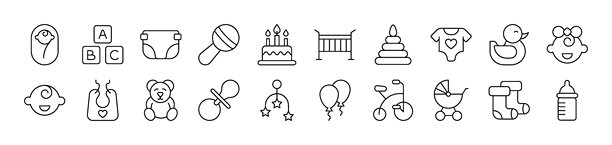 儿童轮廓图片合集。可编辑的线条。非常适合信息图表、文章、书籍、传单、横幅。图片下载