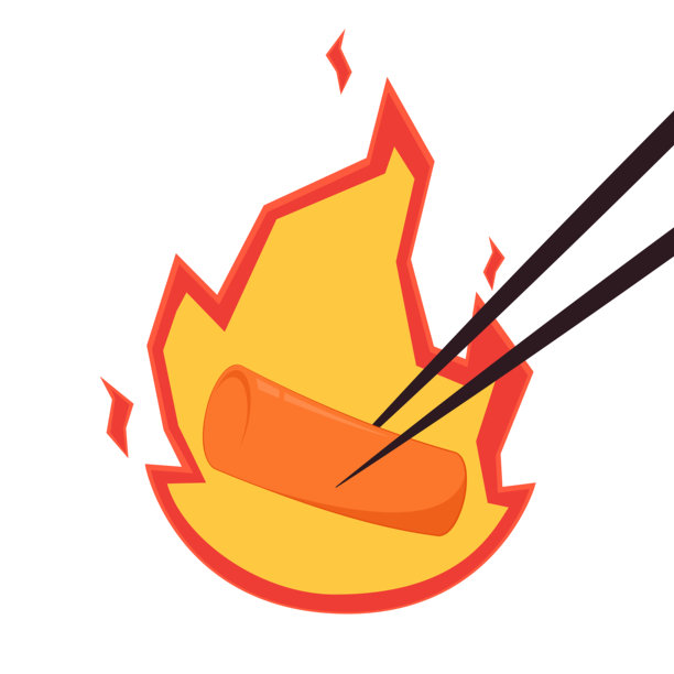 辣炒年糕面条矢量图。韩国美食。辣味米糕。辣炒年糕标志设计。图片下载