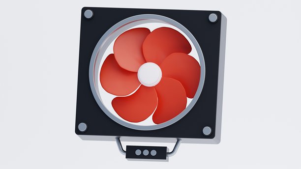 系统风扇 3D 图标。计算机硬件部件图片下载