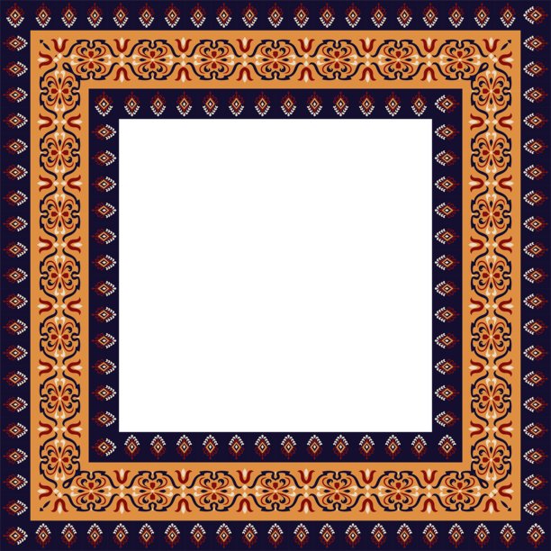 地毯图案框，方形照片框图片下载
