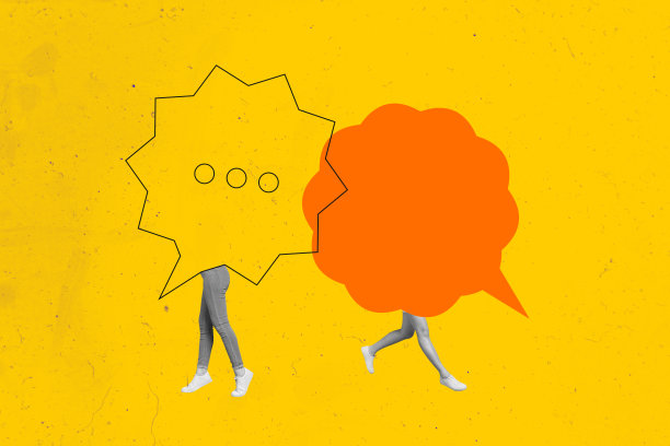 趋势模板草图设计照片拼贴，两个女性身体在发短信、发送电子邮件、思考笔记、文本沟通、对话气泡聊天，走路的腿部。图片下载