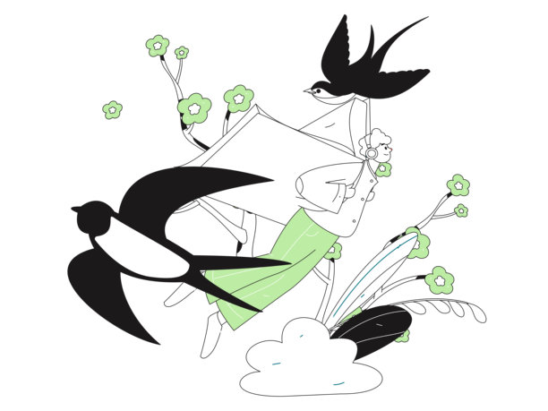 24节气：立春、雨水、惊蛰、春风、清明节、谷雨，扁平化角色矢量概念操作手绘插图图片下载