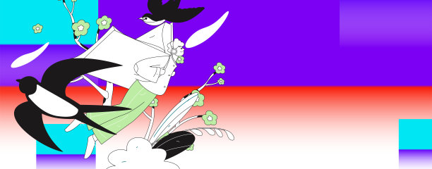 24节气：立春、雨水、惊蛰、春风、清明节、谷雨，平面角色矢量概念操作手绘插图图片下载