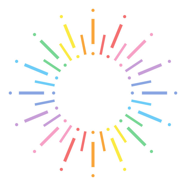 五彩缤纷的烟花，阳光爆发素材，矢量插图图片下载