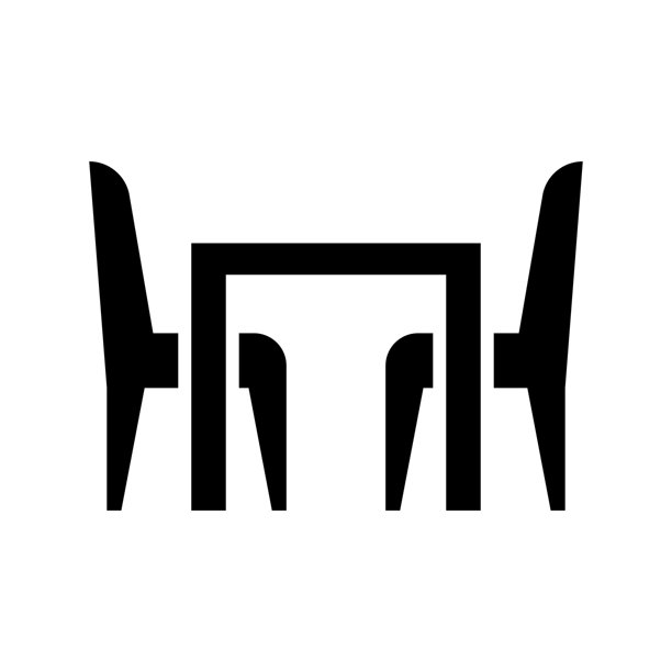 平面图标风格的餐桌图标图片下载