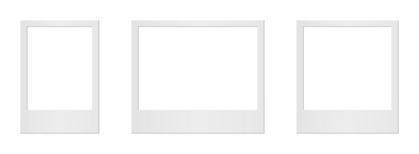 空白白色相框。逼真的照片卡框模型 - 矢量图用于库存图片下载
