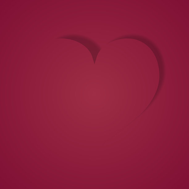 极简主义心形背景。情人节活动的爱心标志。红色心形素材。图片下载